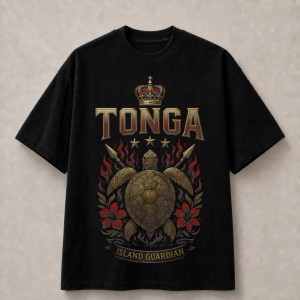 Tonga Island Guardian Turtle T-Shirt - Black