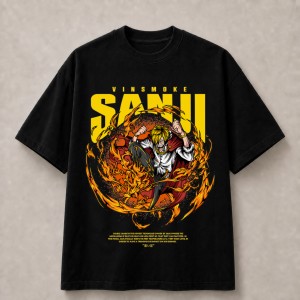 One Piece Vinsmoke Sanji Diable Jambe T-Shirt - Black