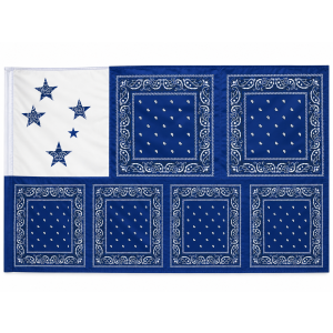 Blue and White Star Bandana Flag