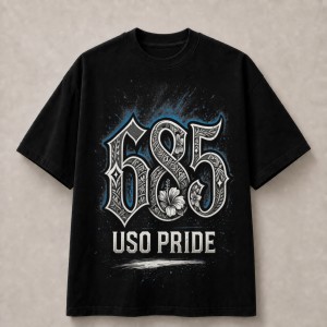 685 Uso Pride Hibiscus T-Shirt - Black