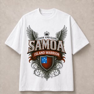 Samoa Honor and Glory Island Warrior T-Shirt - White