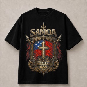 Samoa Muamua Le Atua 685 Shield T-Shirt - Black