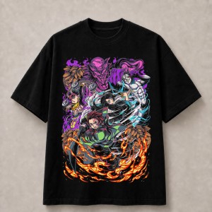 Demon Slayer Tanjiro Ensemble T-Shirt - Black