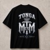 Mate Ma'a Tonga 676 Blue Crown Front and Back T-Shirt - Black