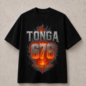 Tonga 676 Flaming Glory T-Shirt - Black
