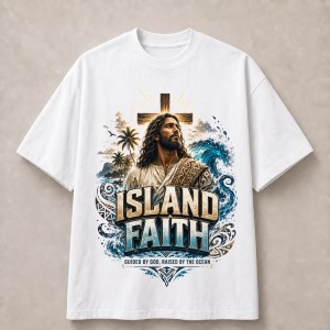 Island Faith Guided by God T-Shirt - White
