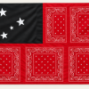 Samoa Black and White Stars Red Bandana Flag