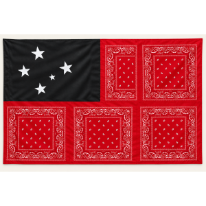 Samoa Black and White Stars Red Bandana Flag