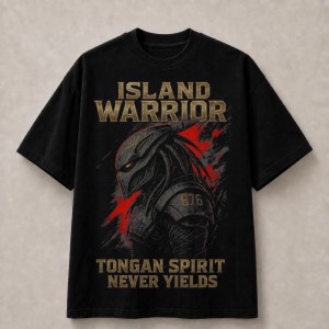 Tonga 676 Island Warrior Spirit T-Shirt - Black