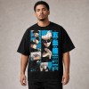 Jujutsu Kaisen Satoru Gojo Blue Manga Panels T-Shirt - Black