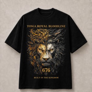 Tonga Royal Bloodline Lion 676 T-Shirt - Black