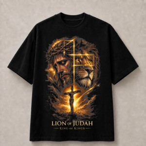 Lion of Judah King of Kings T-Shirt - Black