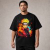 Naruto Flame Portrait T-Shirt - Black