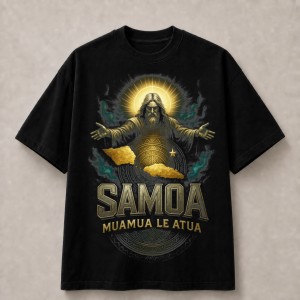 Samoa Muamua Le Atua Faith T-Shirt - Black