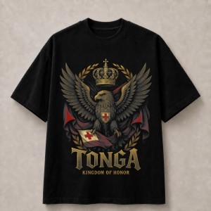 Tonga Kingdom of Honor Eagle Flag T-Shirt - Black
