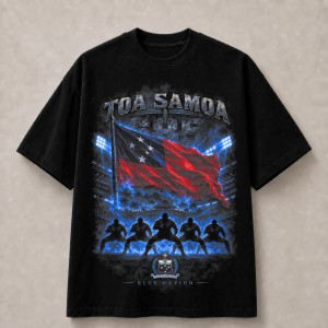 Toa Samoa Blue Nation 685 T-Shirt - Black