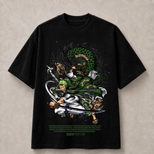 One Piece Zoro Dragon Swordsman T-Shirt - Black