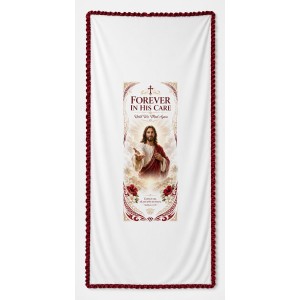 Red Forever In His Care Memorial Cloth - Ready-Made Design 09