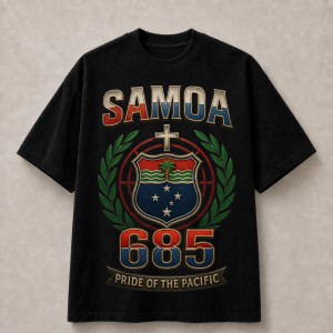 Samoa Coat of Arms 685 Pride T-Shirt - Black