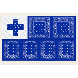 Tonga Blue and White Cross Bandana Flag