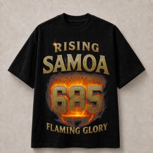 Rising Samoa 685 Flaming Glory T-Shirt - Black