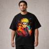 Naruto Flame Portrait T-Shirt - Black