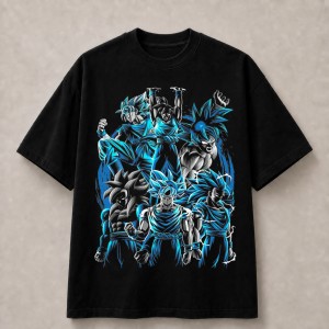 Dragon Ball Goku Blue Warrior Evolution T-Shirt - Black