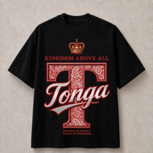Tonga Kingdom Above All Red Legacy T-Shirt - Black