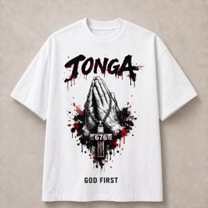 Tonga 676 God First Prayer T-Shirt - White