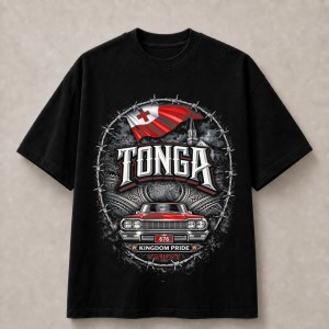 Tonga Kingdom Pride Classic Car T-Shirt - Black