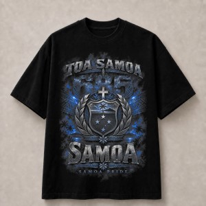 Toa Samoa Pride Crest 685 T-Shirt - Black