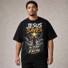 Jesus Saves No Storm Can Break My Faith T-Shirt - Black