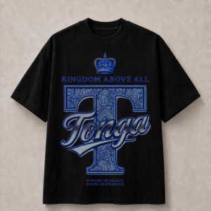 Tonga Kingdom Above All Blue Paisley T-Shirt - Black
