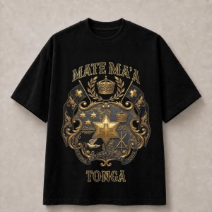 Mate Ma'a Tonga Heritage Crest T-Shirt - Black