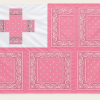 Pink and White Cross Bandana Flag