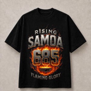 Rising Samoa 685 Flaming Glory T-Shirt - Black