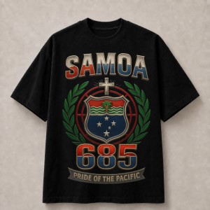 Samoa Coat of Arms 685 Pride of the Pacific T-Shirt - Black