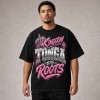 Tonga Kingdom 676 Roots Pink Graffiti T-Shirt - Black