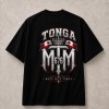 Mate Ma'a Tonga 676 Flag Crown Front and Back T-Shirt - Black