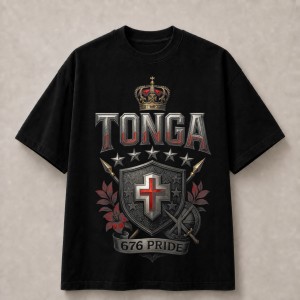 Tonga 676 Pride Crown Shield T-Shirt - Black
