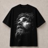 Crown of Thorns Jesus Portrait T-Shirt - Black