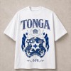 Tonga 676 Blue and Silver Royal Crest T-Shirt - White
