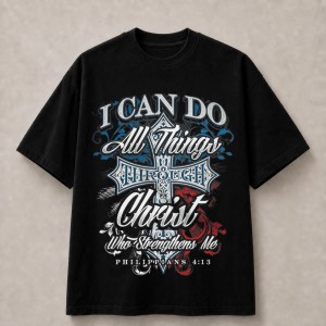 I Can Do All Things Through Christ T-Shirt - Black