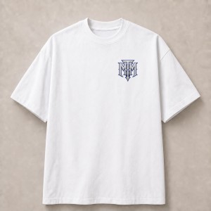 Mate Ma'a Tonga 676 Blue Crown Front and Back T-Shirt - White