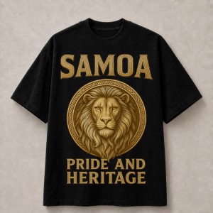 Samoa Lion Pride and Heritage T-Shirt - Black