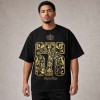 Kingdom of Tonga Gold Floral 676 T-Shirt - Black