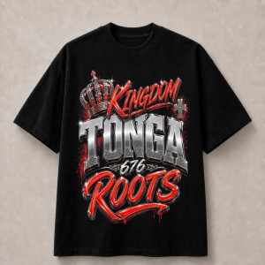 Tonga Kingdom 676 Roots Graffiti T-Shirt - Black