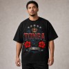 Tonga 676 Crown and Hibiscus T-Shirt - Black