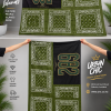 Cook Islands 682 Bandana Flag - Olive Green (Made to Order)