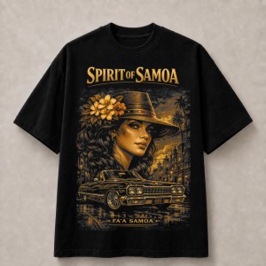 Spirit of Samoa Fa'a Samoa Lowrider Queen T-Shirt - Black